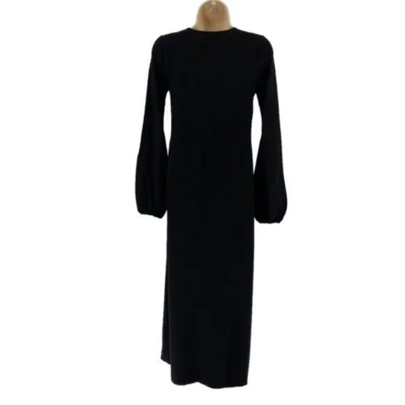 Pomander Place | NEW Black Double Knit Lennox Long Sleeve Maxi Dress Size M - Picture 5 of 13